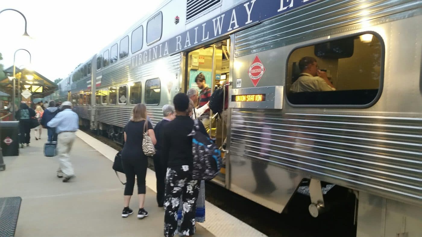 Passengers boarding the Amtrak Auto Train